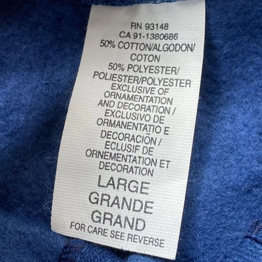 VTG‎ Morning Sun Top Stitch Cardigan Sweatshirt L Blue Birdhouse Embroidered USA